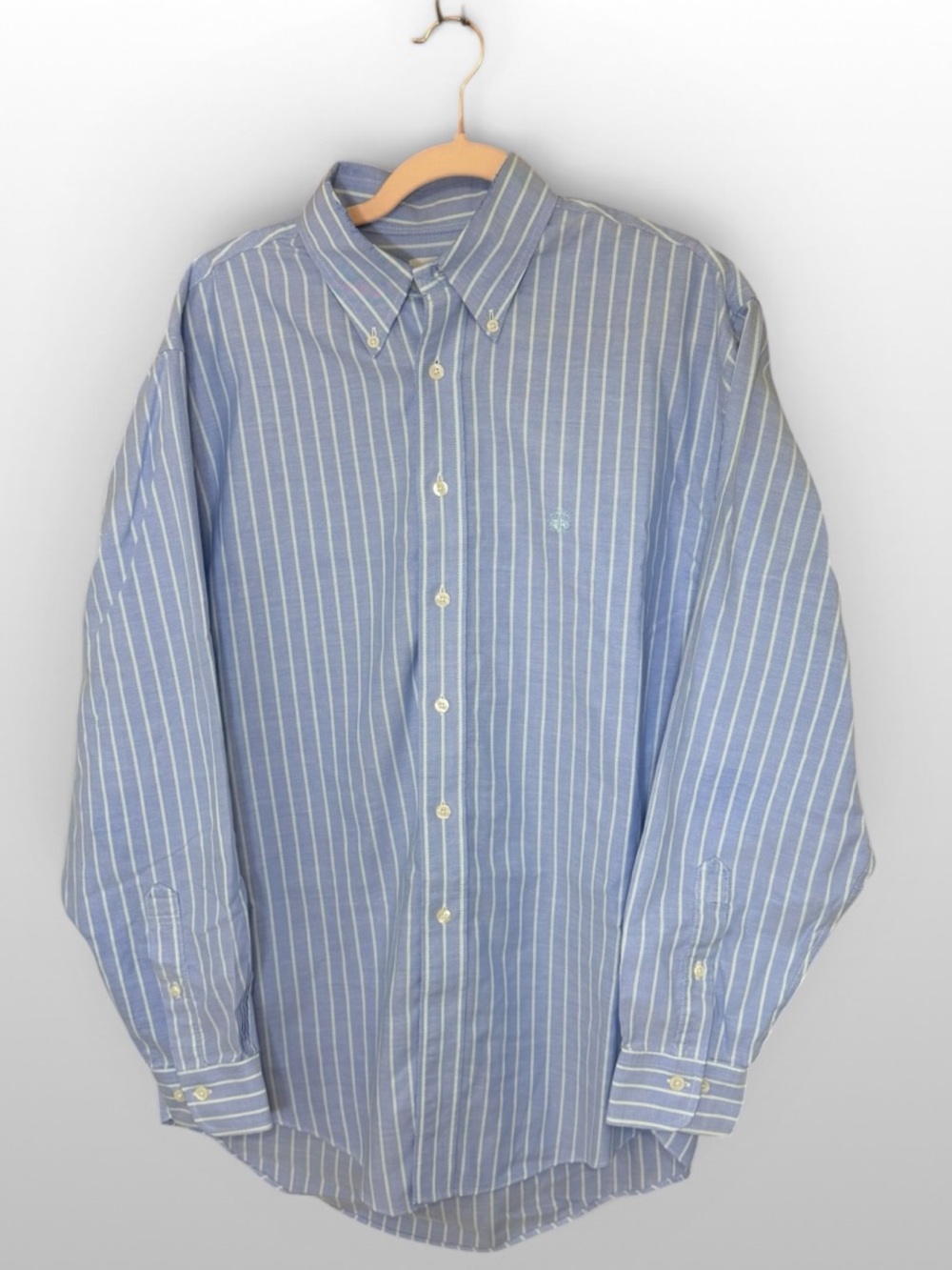 Brooks Brothers Madison Fit Shirt Mens M Blue Striped Supima Cotton